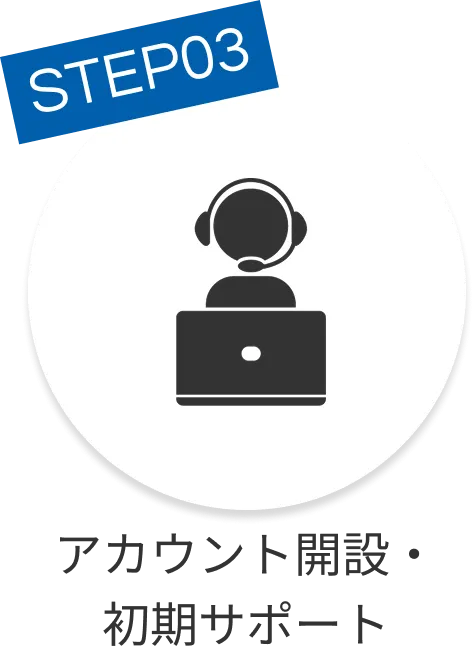 アカウント開設・初期サポート